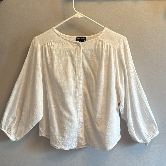 Frank & Oak White Button Up Shirt - Picture 1 of 4